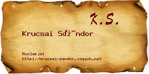 Krucsai Sándor névjegykártya